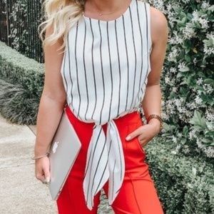 Lucy Paris Striped Tie Top